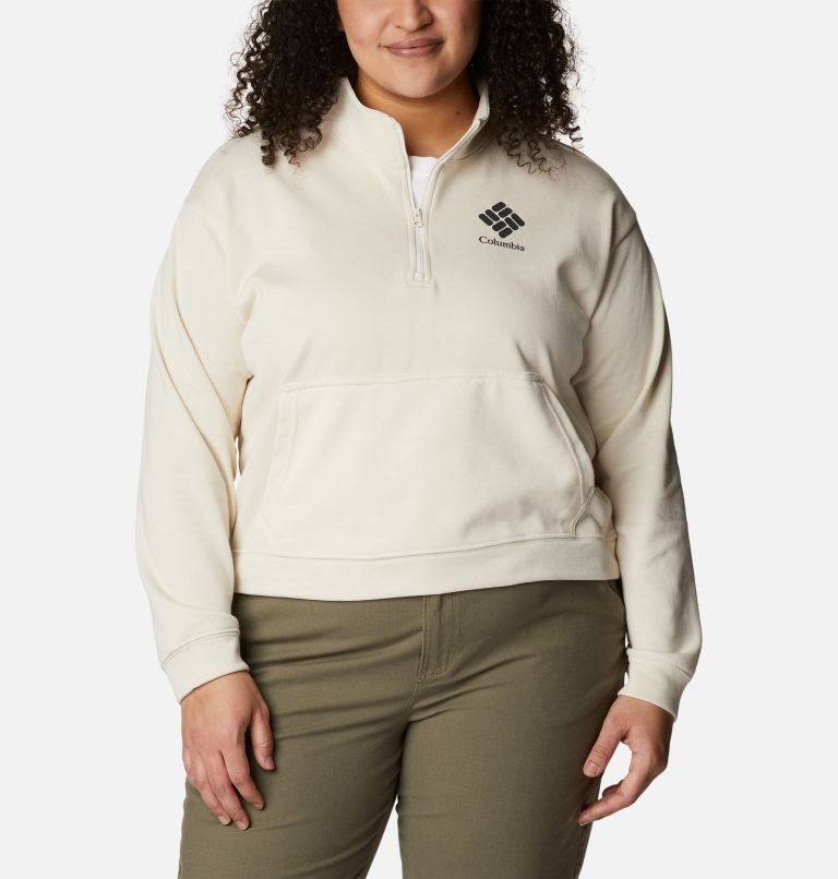 Hanorace Columbia Trek French Terry Half Zip Dama Albi | Plus Size IRZ178M0S